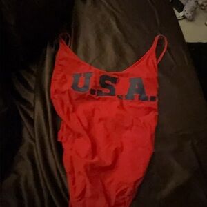 Red U.S.A. Kids One Piece Swimsuit